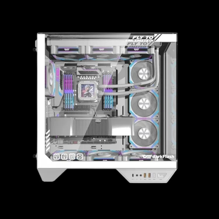 DarkFlash DY470 Mid Tower Case - White - Image 2