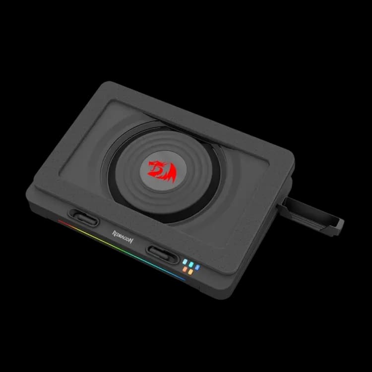 Redragon GCP512 Laptop Cooling Pad with 5.9" Fan, Rapid Cooling for 15-17 Inch Laptops, Variable Speed Control, 4 Adjustable Heights, RGB Quiet Cooling Pad with Phone Stand - Image 2