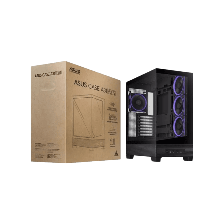 ASUS A31 PLUS ARGB Panoramic Gaming Case - BTF Compatible - Black - Image 5