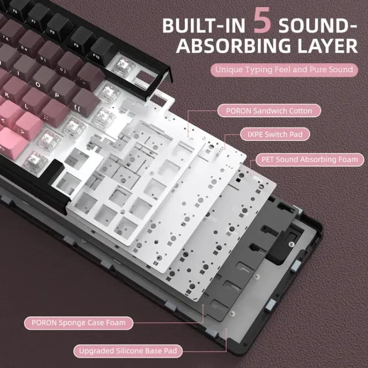 ATTACK SHARK X85 Wireless Mechanical Keyboard BlackBerry - Image 4