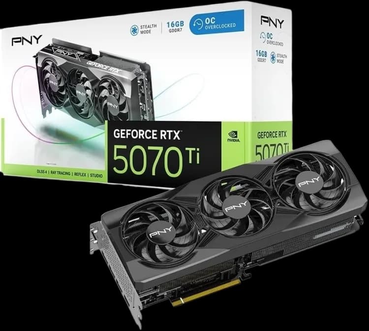 Graphics Card PNY GeForce RTX™ 5070 Ti OC Triple Fan Graphics Card 16GB GDDR - Image 1