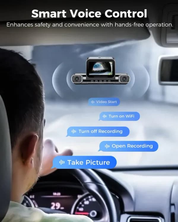 AZDOME M660 360° 4-Channel Dash Cam – 2K Front, 1080P Rear/Inside/Left/Right, Built-in 128GB eMMC, 5G WiFi, Voice Control, 4 Adjustable Lenses, IR Night Vision - Image 2
