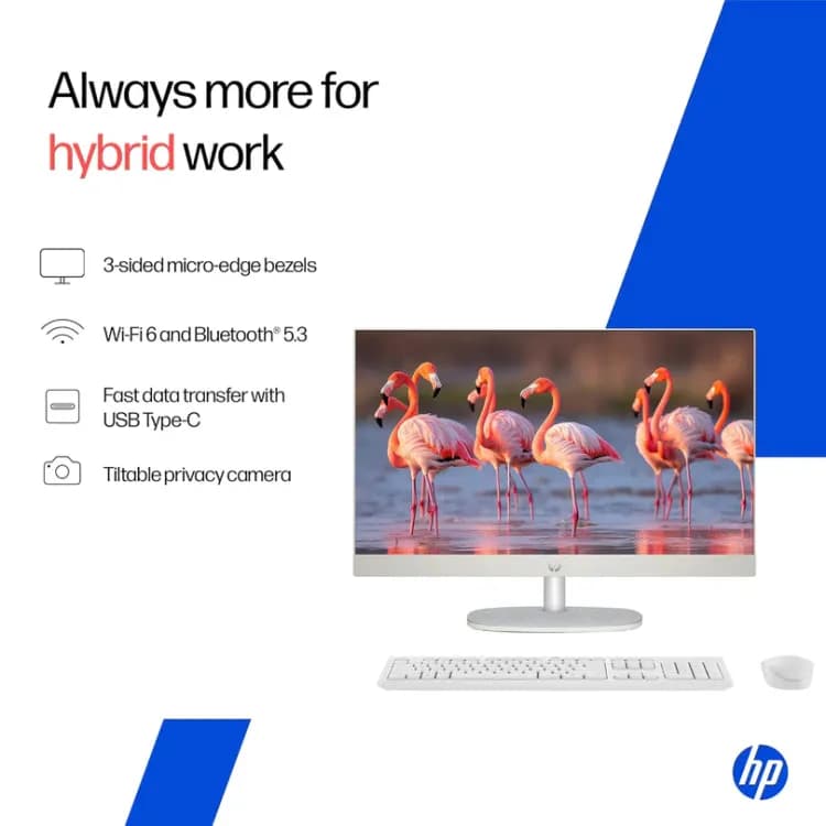 HP AIO 27-cr1004ne PC - 27" FHD 60Hz Touch Screen - Intel Core Ultra 7 155U - 16GB RAM - 512GB SSD - Shared - WIN 11 PRO K - Image 4