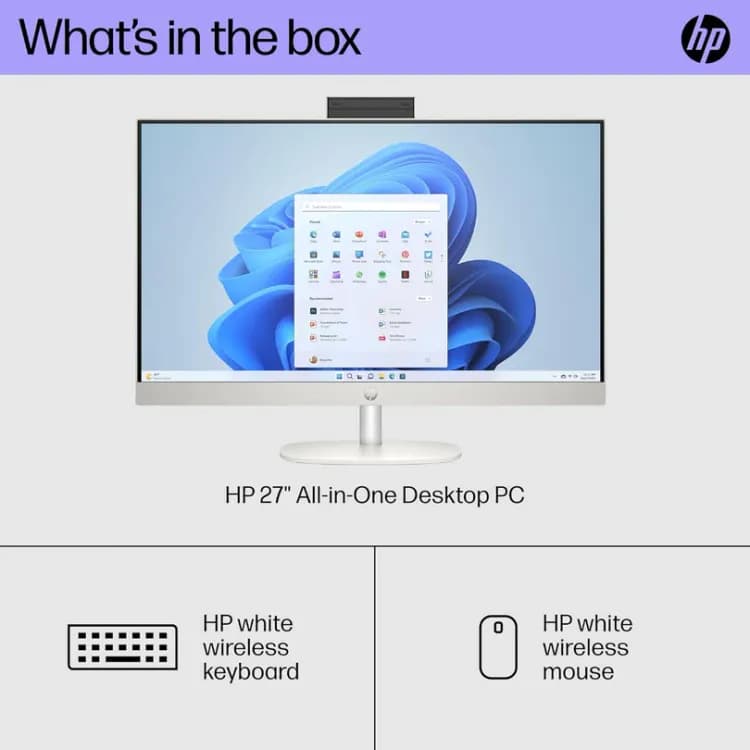 HP AIO 27-cr1004ne PC - 27" FHD 60Hz Touch Screen - Intel Core Ultra 7 155U - 16GB RAM - 512GB SSD - Shared - WIN 11 PRO K - Image 7