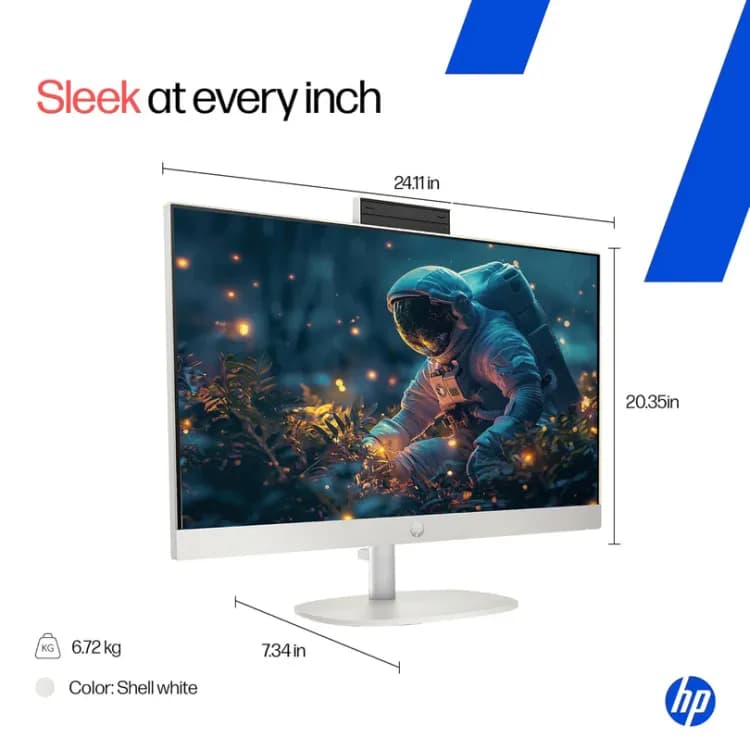 HP AIO 27-cr1004ne PC - 27" FHD 60Hz Touch Screen - Intel Core Ultra 7 155U - 16GB RAM - 512GB SSD - Shared - WIN 11 PRO K - Image 6