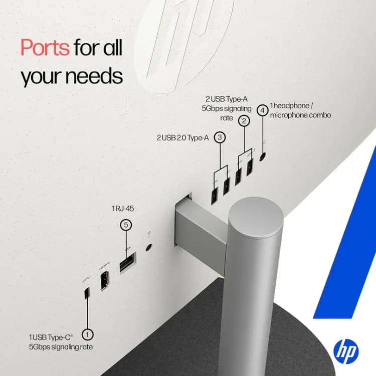HP AIO 27-cr1004ne PC - 27" FHD 60Hz Touch Screen - Intel Core Ultra 7 155U - 16GB RAM - 512GB SSD - Shared - WIN 11 PRO K - Image 8