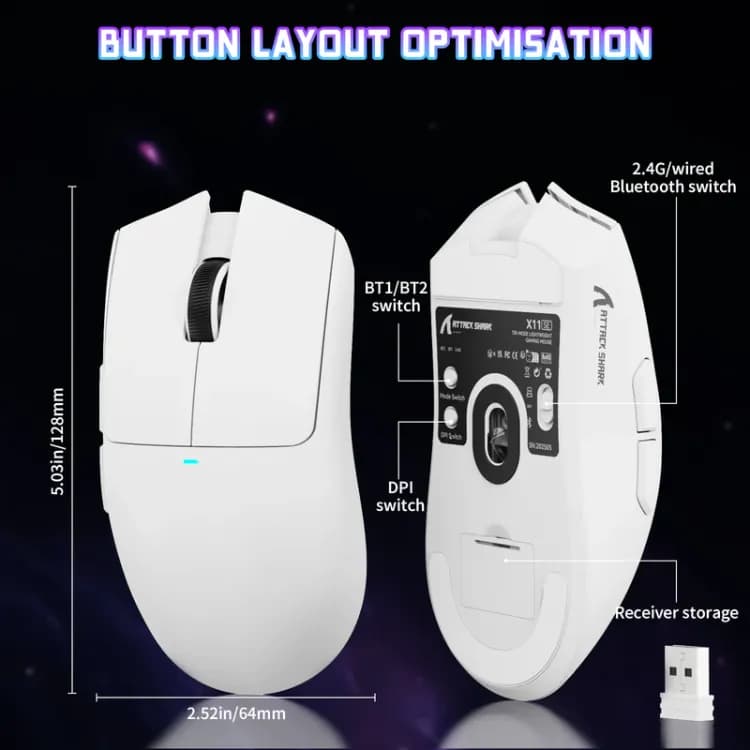 ATTACK SHARK X11SE Wireless Gaming Mouse - Image 5