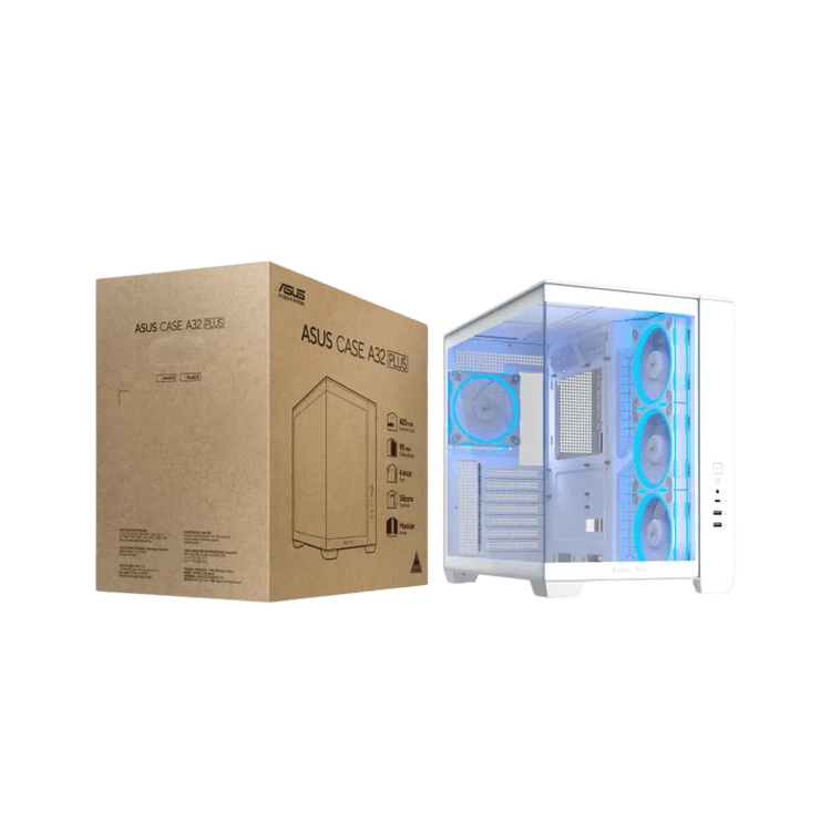 ASUS A32 PLUS ARGB Panoramic Gaming Case - White Edition - Dual-Chamber Mid-Tower - Image 7