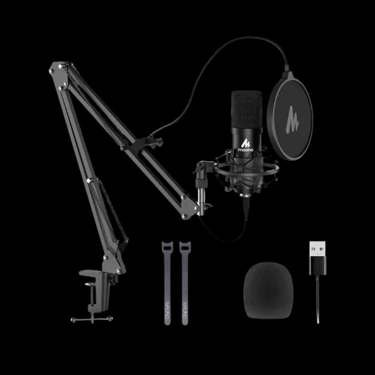 MAONO AU-A04 USB Condenser Microphone Kit – 192kHz/24bit, Cardioid, Boom Arm, Shock Mount & Pop Filter for Podcast, Streaming, Studio - Image 1