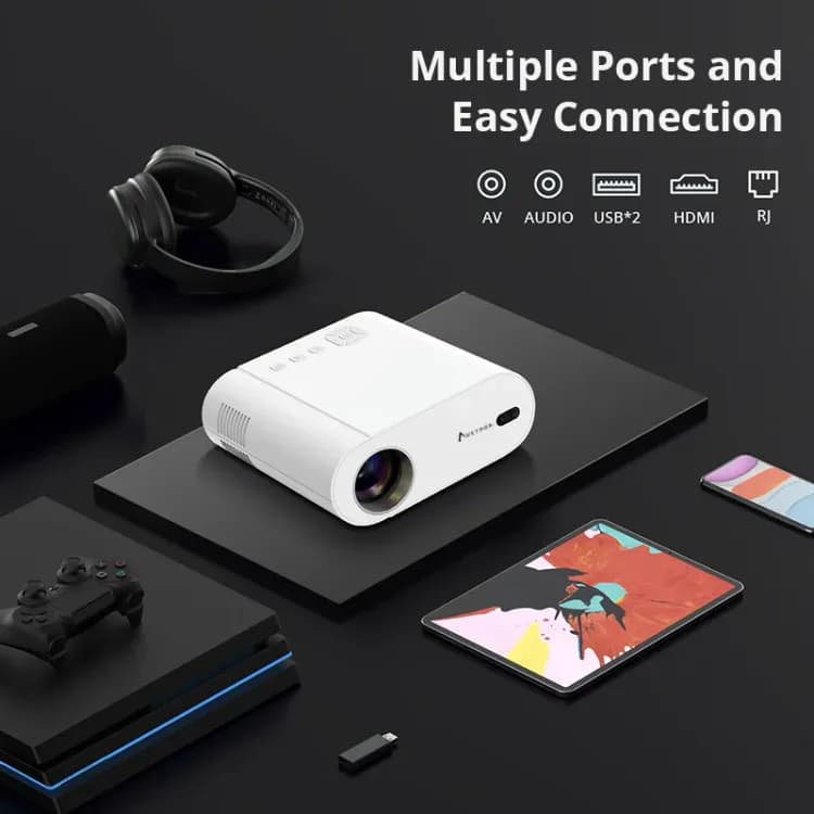 Avetron 1080P DLP Mini Projector – 200 ANSI Lumens, Android 7, 2GB+16GB, 4K Support, Dual-Band Wi-Fi, Bluetooth, Without built-in Battery - Image 3