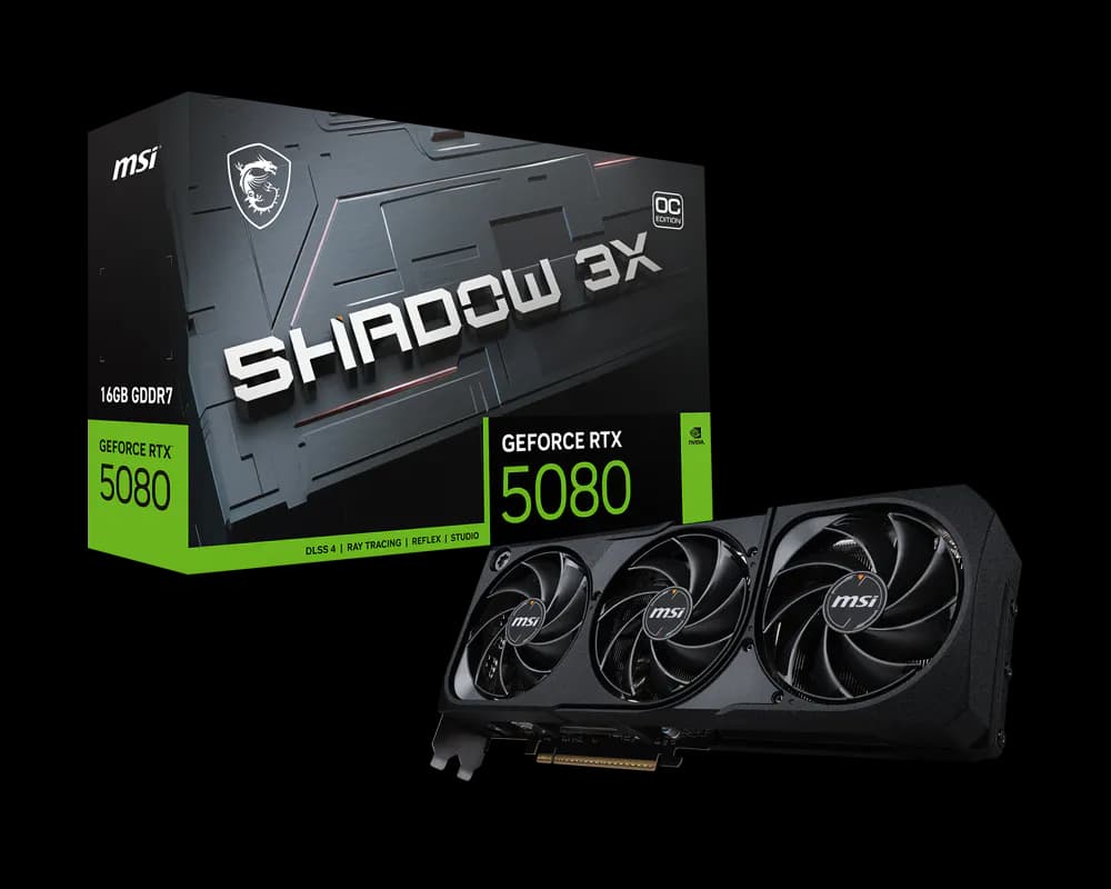 Graphics Card MSI GeForce RTX 5080 SHADOW 3X OC - 16GB