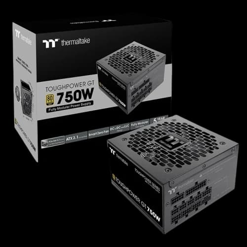 Thermaltake Toughpower GT 750 W Gold – Fully Modular ATX 3.1 PSU, PCIe 5.1 Ready, 80 PLUS Gold, Smart Zero 120 mm Fan