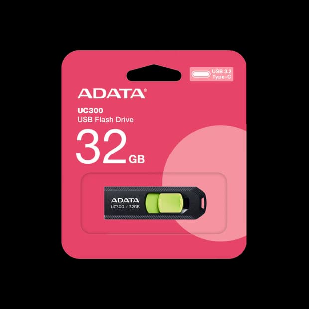 ADATA UC300 USB 3.2 Gen1 Flash Drive Type-C High Compatibility Capless Sliding Connector - 32GB