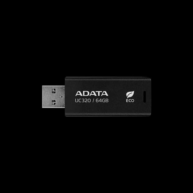 DATA UC320 USB 3.2 Gen1 Flash Drive 85% PCR Plastic Eco-Friendly Capless Sliding Connector - 64GB - Image 1