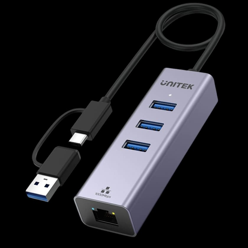 UNITEK 4-in-1 Ethernet Hub Y-3088B