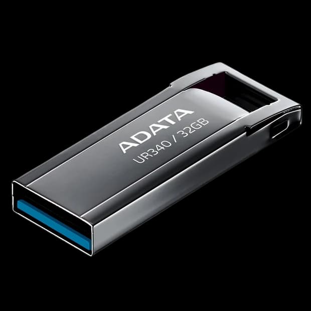 ADATA UR340 USB 3.2 Flash Drive Waterproof Dustproof Capless Glossy Black Nickel - 32GB - Image 3