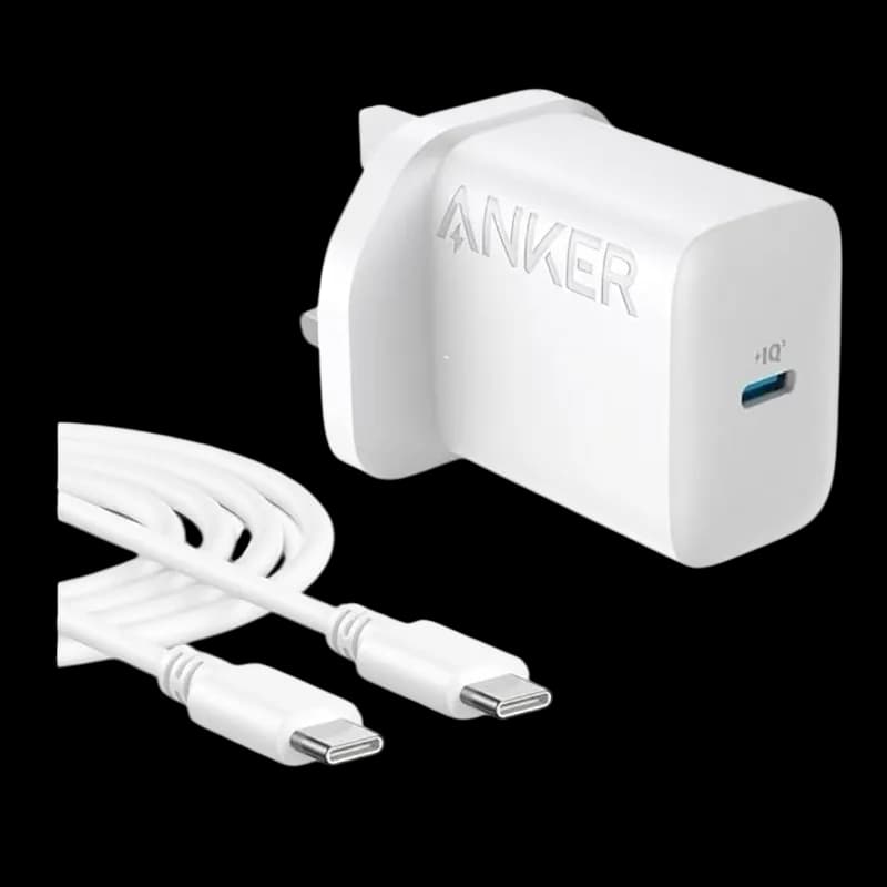 Anker wall charge 20W 2-ports with USB-C cable white