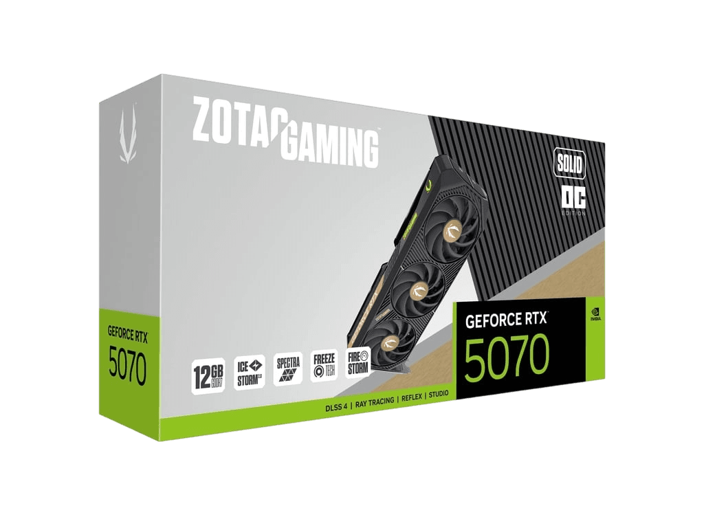 Zotac Gaming GeForce RTX 5070 12GB Solid OC Edition (3‑Fan)