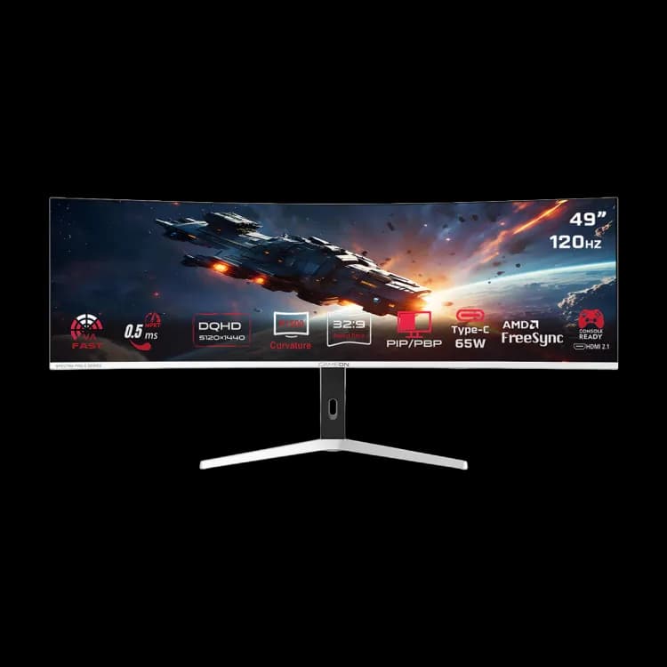 GameOn 49In 5K DQHD 120Hz Fast VA Curved GOAC49DQHD120